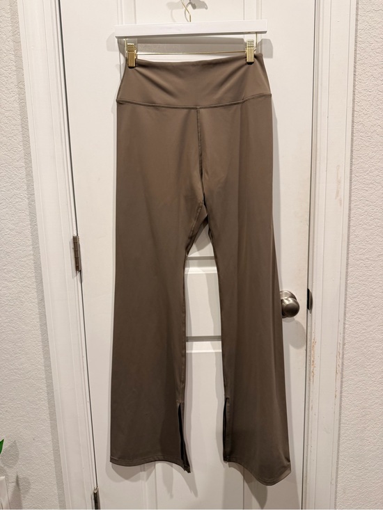 Spiritual Gangster Pants - Spiritual Gangster High Rise Flare Yoga Pants Taupe Size L Split Hem